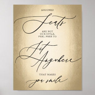 Calligrafisches Skript Gold Sit Anywhere Wedding S Poster