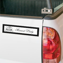 Calligrafy Black Rose Wedding Autoaufkleber