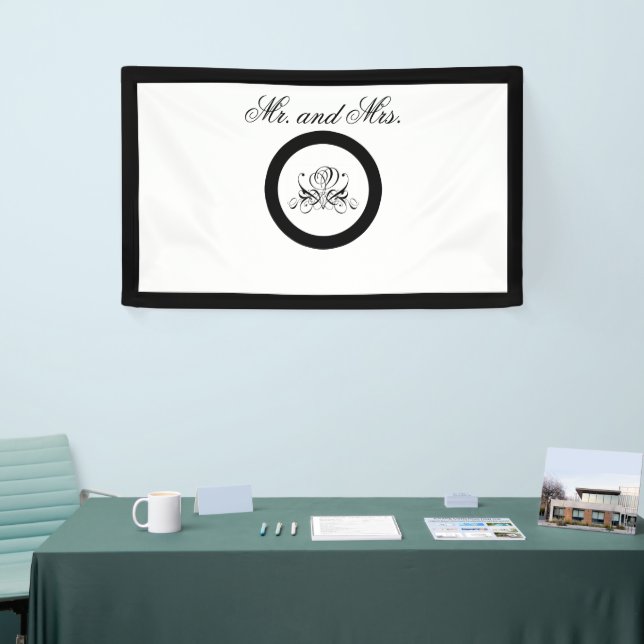 Calligrafy Black Rose Wedding Banner (Messeveranstaltung)