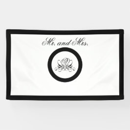 Calligrafy Black Rose Wedding Banner