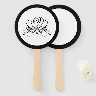 Calligrafy Black Rose Wedding Fächer