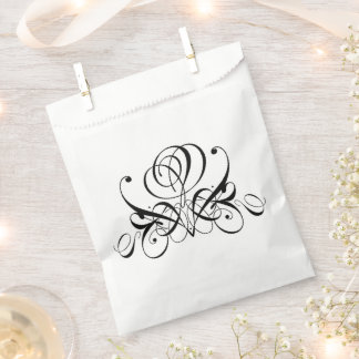 Calligrafy Black Rose Wedding Geschenktütchen
