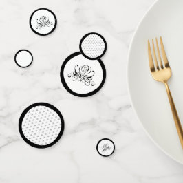 Calligrafy Black Rose Wedding Konfetti