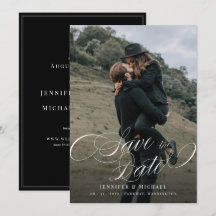 Calligrafy Custom Foto Wedding Save the Date