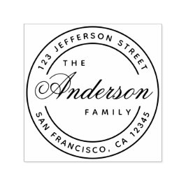 Calligrafy Family Name Elegante Script-Adresse Permastempel