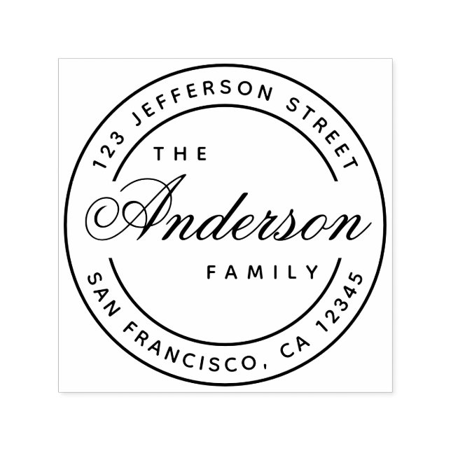 Calligrafy Family Name Elegante Script-Adresse Permastempel (Design)