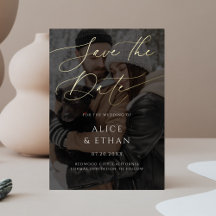 Calligrafy Foto Overlay Wedding Save the Date