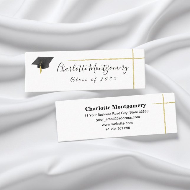 Calligrafy Gold Foil Abschluss Name Card Telefonnummerkarte (Von Creator hochgeladen)