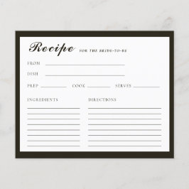 Calligrafy Recipe Brautparty Enclosure Card