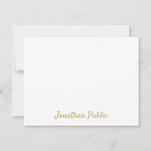 Calligrafy Template Custom Gold Script Text Flat Mitteilungskarte