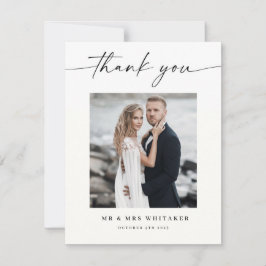 Calligrafy Wedding Danke-Card-Foto Einladung