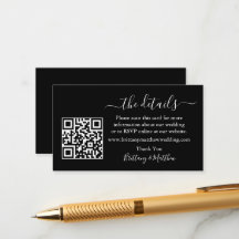 Calligrafy Wedding Details Website QR Black