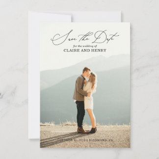 Calligrafy Wedding Save the Date Card Ankündigung