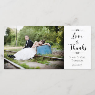 Calligrafy Wedding Vielen Dank Fotokarte Dankeskarte