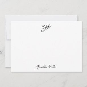 Calligraphed elegantes Monogramm-personalisierte Mitteilungskarte