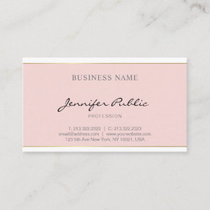 Calligraphed erröten rosa Goldschlichtes elegante Visitenkarte