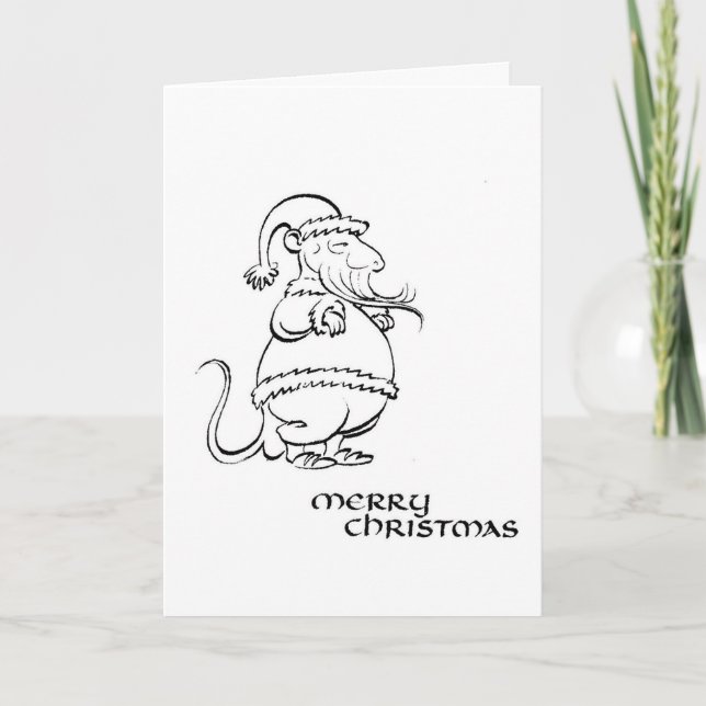 Calligraphic Santa Feiertagskarte (Vorderseite)
