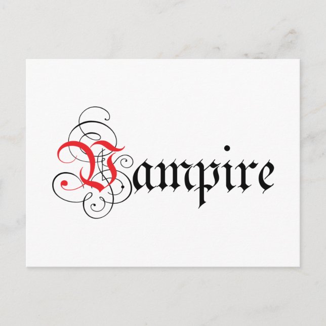 Calligraphic Vampire Postkarte (Vorderseite)