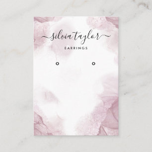 Calligraphie art Blush Pink Earring carte d'affich