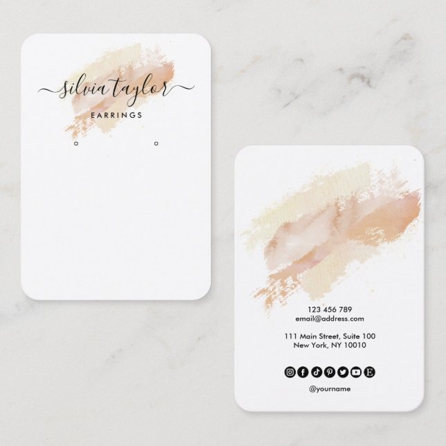 Calligraphie art Écouter carte d'affichage beige (Devant / Derrière)