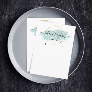 Calligraphie art Écouter carte d'affichage bleu