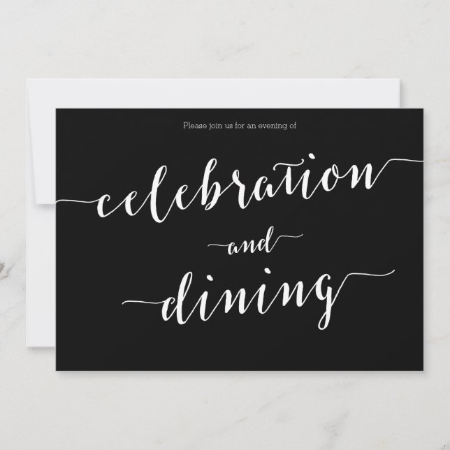 Calligraphie Black Engagement Party Invitations (Devant)