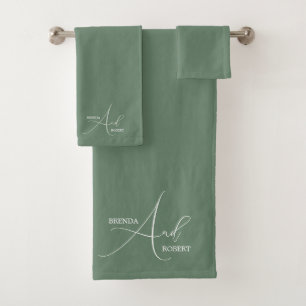 Calligraphie blanche minimaliste sur Sage Green