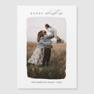 Calligraphie carte magnétique photo de Noël vertic