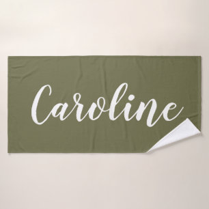 Calligraphie Chic Personnalisée Nom Olive Green