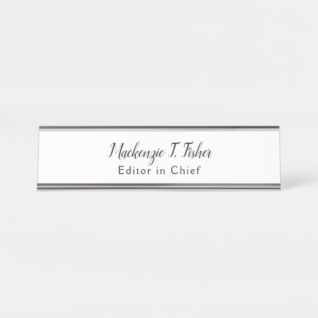 Calligraphie classique Élégante Plaque blanche sim (Devant)