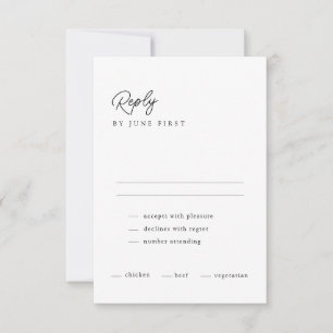 Calligraphie classique Noir Blanc Mariage Carte RS