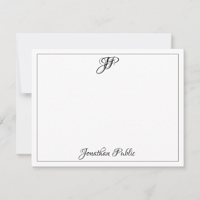 Calligraphie classique Texte Monogramme Modèle Noi (Devant)