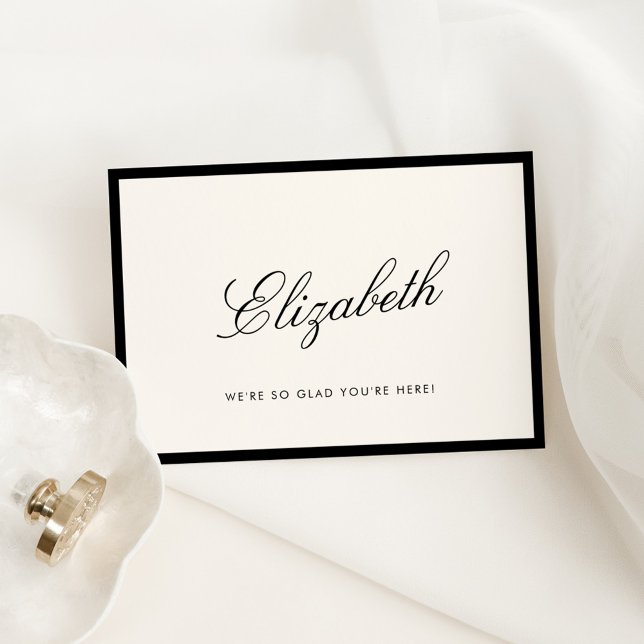 Calligraphie classique Vieux argent Carte Place (Créateur téléchargé)