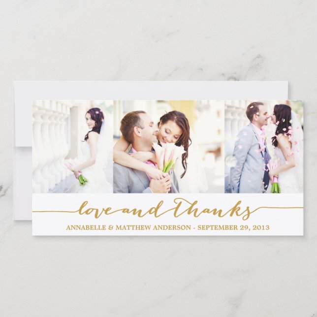 CALLIGRAPHIE COLLAGE | CARTE PHOTO mariage MERCI (Devant)