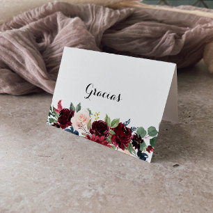 Calligraphie d'automne Carte Gracias Mariage pliée