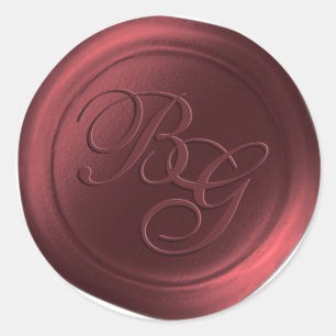Calligraphie de canneberge Monogramme Stickers cir