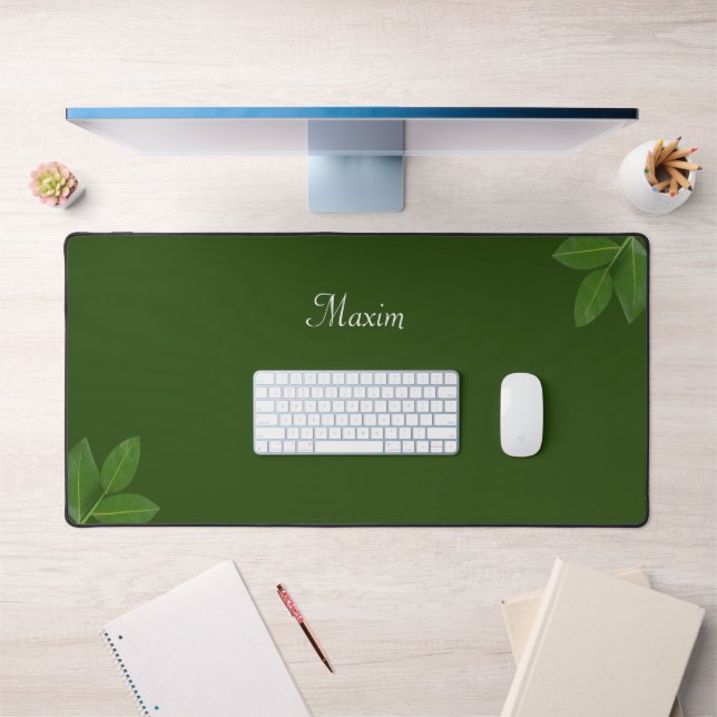 Calligraphie de script et feuilles de laurier sur  (Bureau 1)