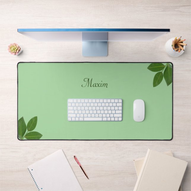 Calligraphie de script et Feuilles Laurel sur Lime (Bureau 1)