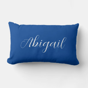 Calligraphie Eleganblau Schlichter einfacher Name Lendenkissen