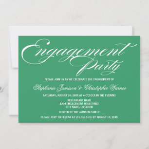 Calligraphie Elegance Grüne Engagement Partei Einladung