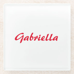 Calligraphie Eleganot White Schlicht Simple Name Glasuntersetzer