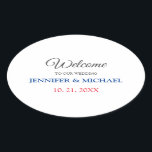 Calligraphie Elegant Black & White Begrüßung Ovaler Aufkleber<br><div class="desc">Suchen Sie eine schöne Kalligrafie mit einer ästhetischen Handschrift? Dieses einfache,  auffällige Design ist für Sie. Dieses speziell für die Ehe und den Familiennamen entworfene Design beeindruckt sofort diejenigen,  die es sehen. Das edle und geschmackvolle Design des Labels spiegelt sofort die Qualität Ihrer Beziehung und Familie wider.</div>