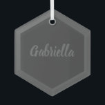 Calligraphie Elegant Grauer Schlichter einfacher N Ornament Aus Glas<br><div class="desc">Extrem minimalistisches Design. Ich empfehle Familie und Freunden. Sehr glücklich.</div>