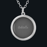Calligraphie Elegant Grauer Schlichter einfacher N Versilberte Kette<br><div class="desc">Suchen Sie eine schöne Kalligrafie mit einer ästhetischen Handschrift? Dieses einfache,  auffällige Design ist für Sie. Dieses Produkt beeindruckt sofort diejenigen,  die es sehen. Das feine und geschmackvolle Design spiegelt sofort die Qualität Ihrer Beziehung und Familie wider.</div>