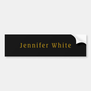 Calligraphie Elegant Retro Gold & Black Name Autoaufkleber