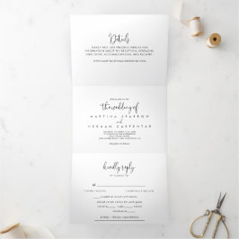 Calligraphie Elegant Script Wedding Dreifach Gefaltete Einladung