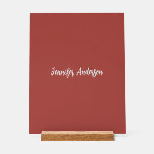 Calligraphie Élégante brique personnalisée Rouge