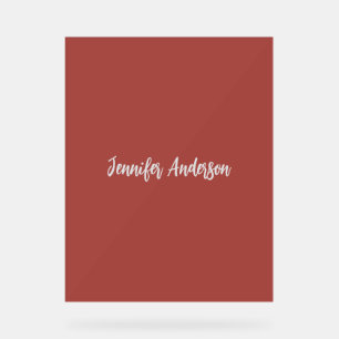 Calligraphie Élégante brique personnalisée Rouge