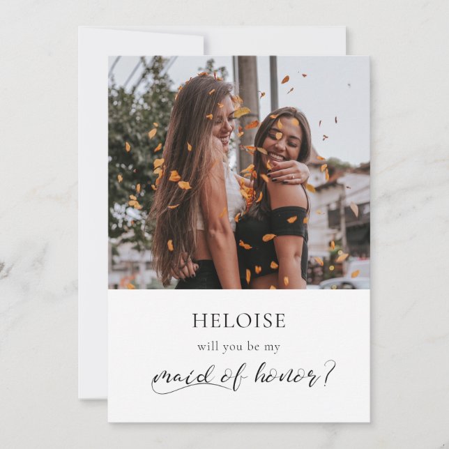 Calligraphie élégante Carte de proposition d'honne (Devant)