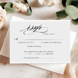 Calligraphie élégante Mariage RSVP carte minimalis